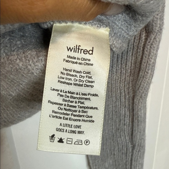 Aritzia Wilfred Sardou Ribbed Crew Neck Sweater cropped scalloped hem XS - Picture 4 of 6